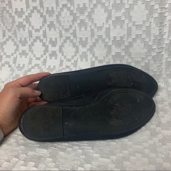 Urban Outfitters Solid Black Slide On Ballet Flats Basic Faux Leather Toe Point - Picture 6 of 6